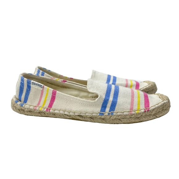 Soludos Smoking Slipper Candy Stripe Espadrille Flat - Picture 7 of 11